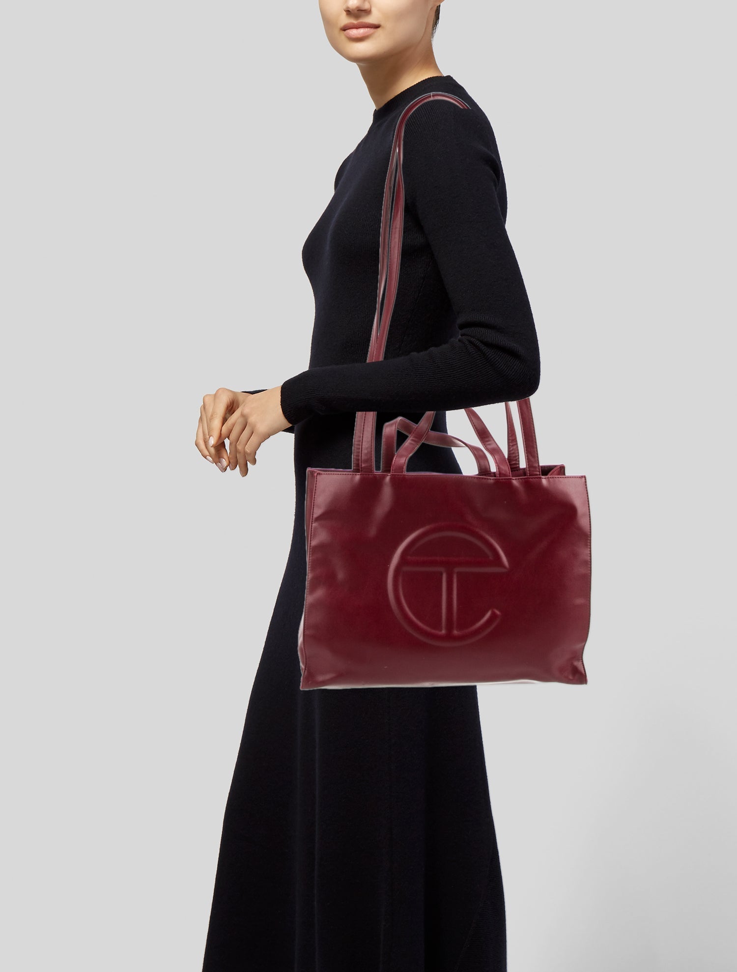 Telfar Signature Oxblood Shopping Bag Large