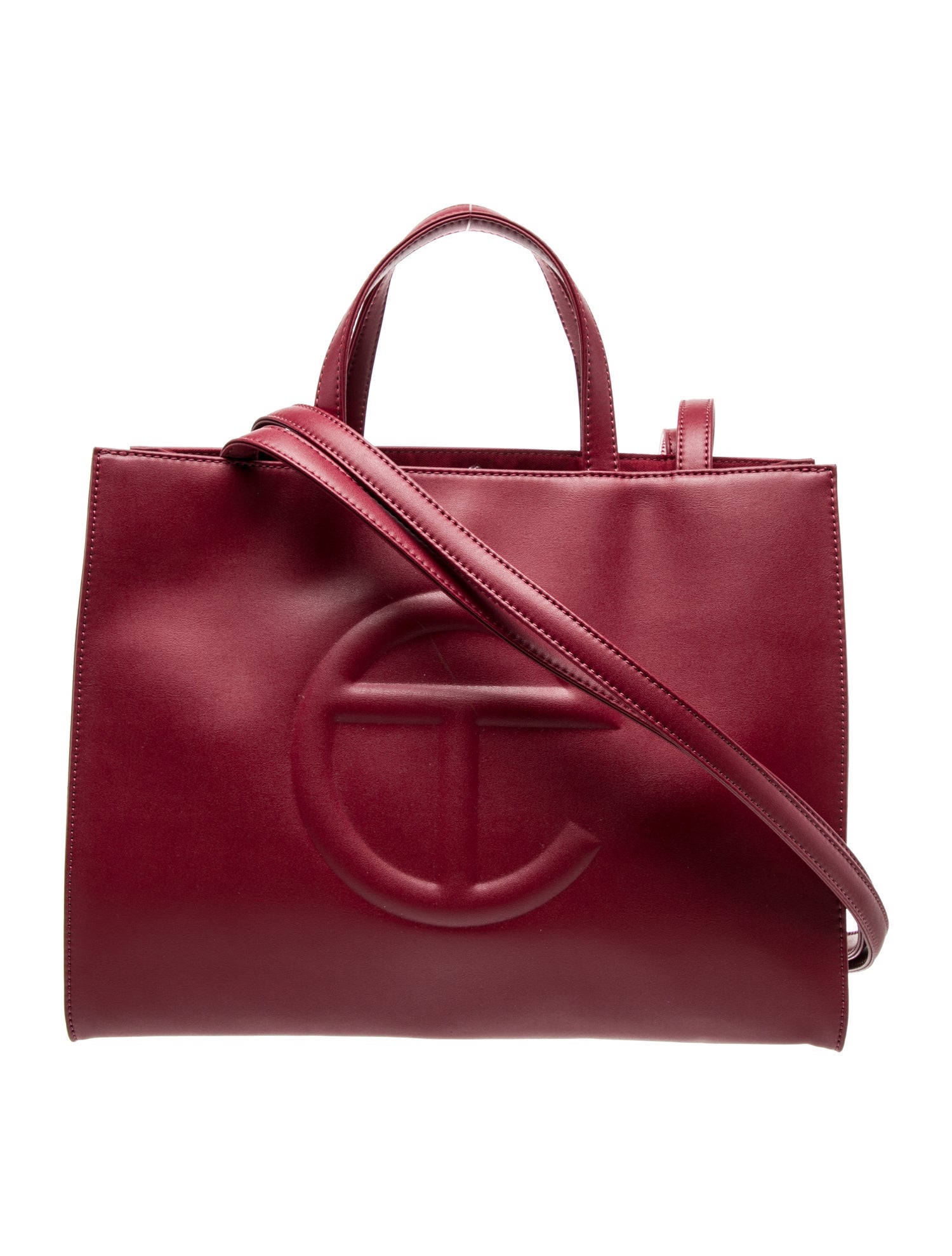 Telfar Vegan Leather Oxblood Shopping Bag Medium