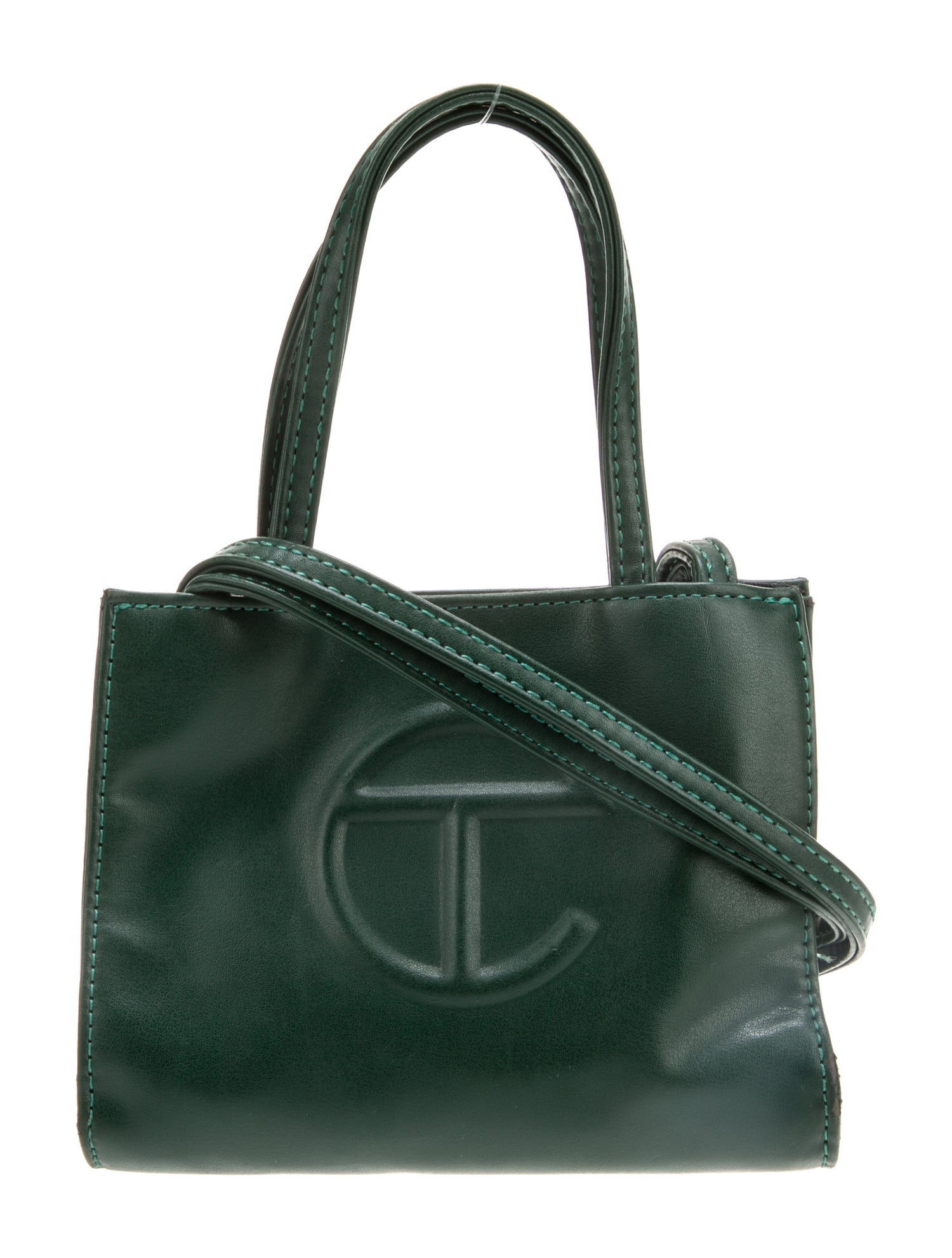 Telfar Vegan Leather Dark Olive Shopping Bag Small