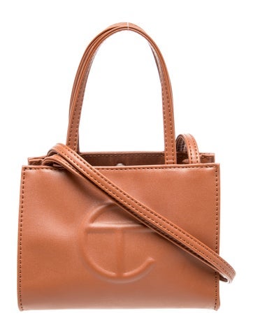 Pre-owned Telfar Vegan Leather Crossbody Bag In Brown