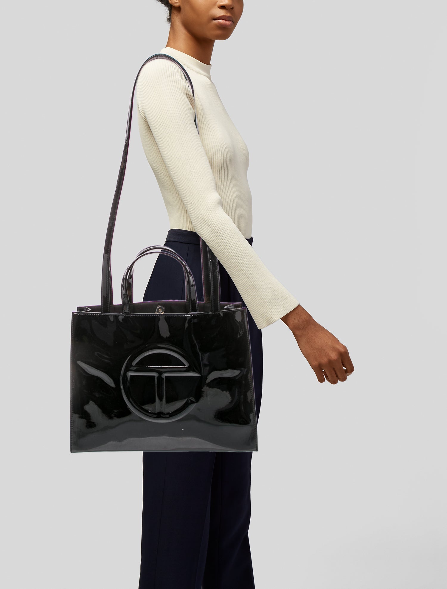 Telfar Vegan Patent Leather Shoulder Bag
