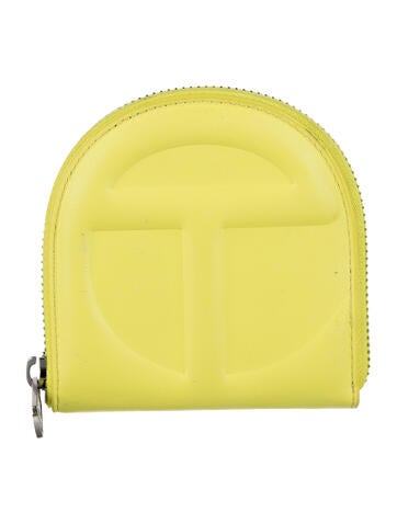 Pre-owned Telfar Leather Coin Pouch In Yellow