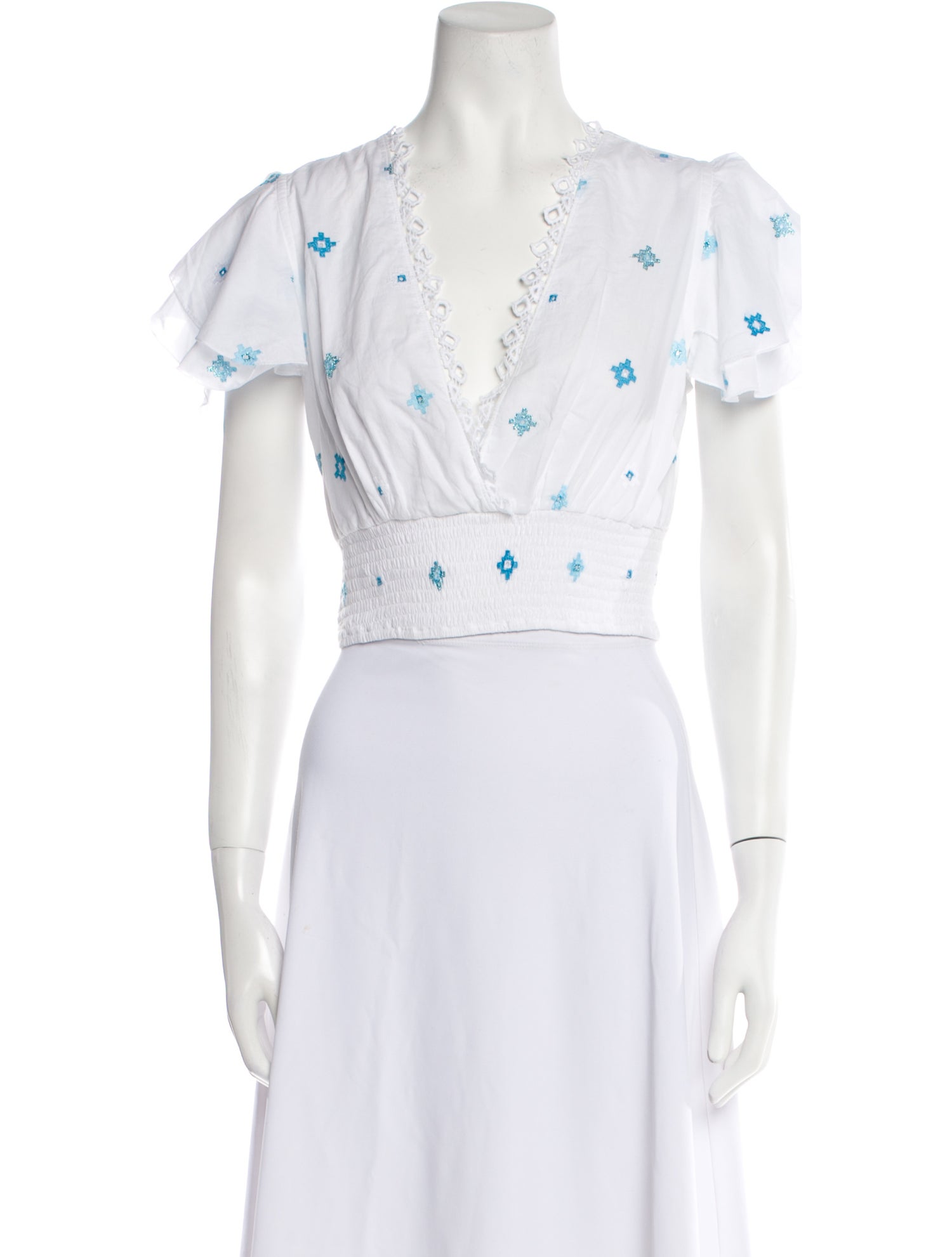 Temptation Positano Printed V-Neck Crop Top