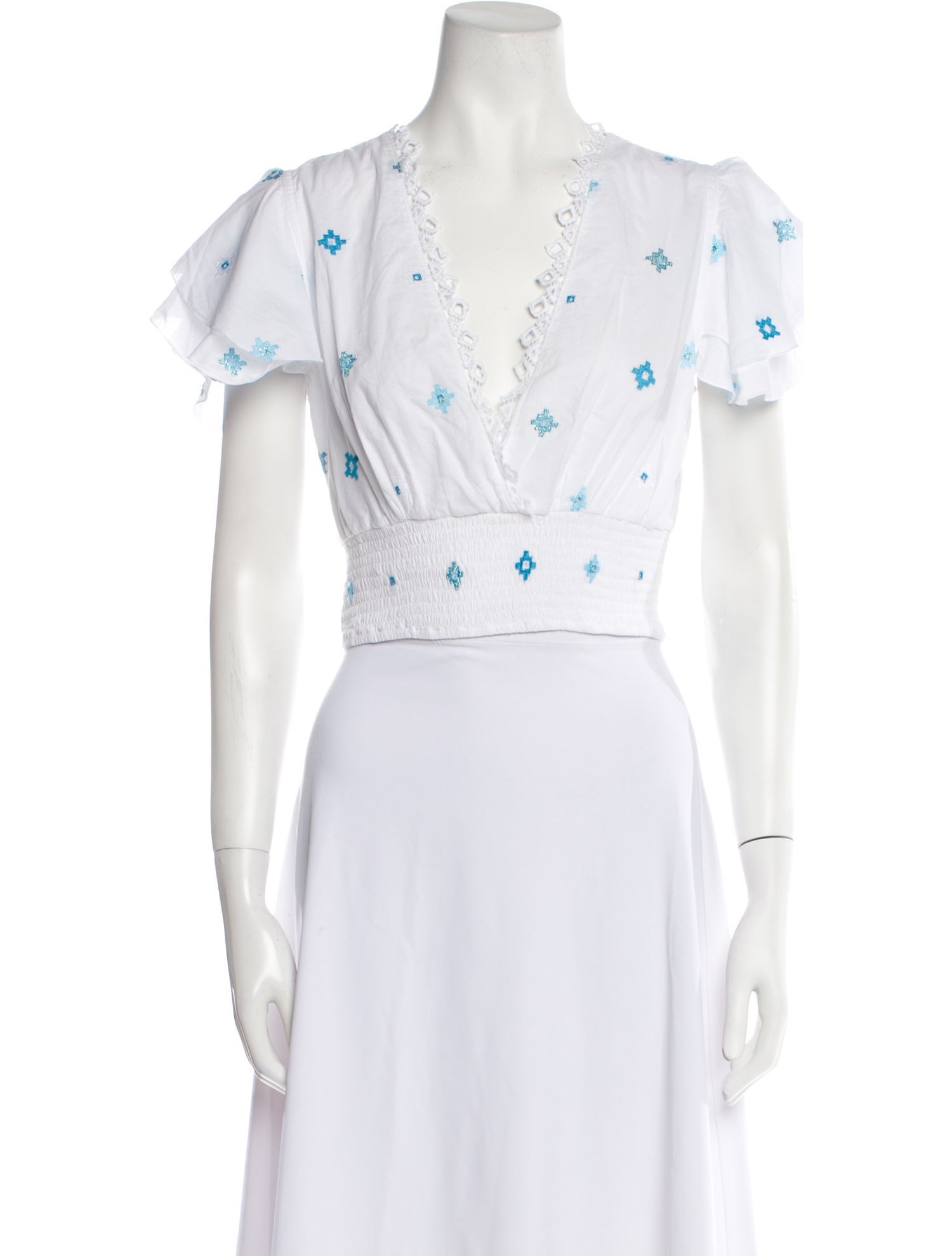 Temptation Positano Printed V-Neck Crop Top w/ Tags