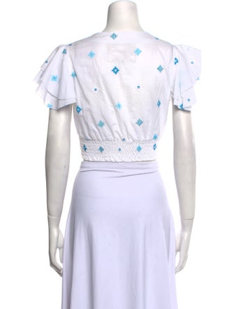 Temptation Positano Printed V-Neck Crop Top