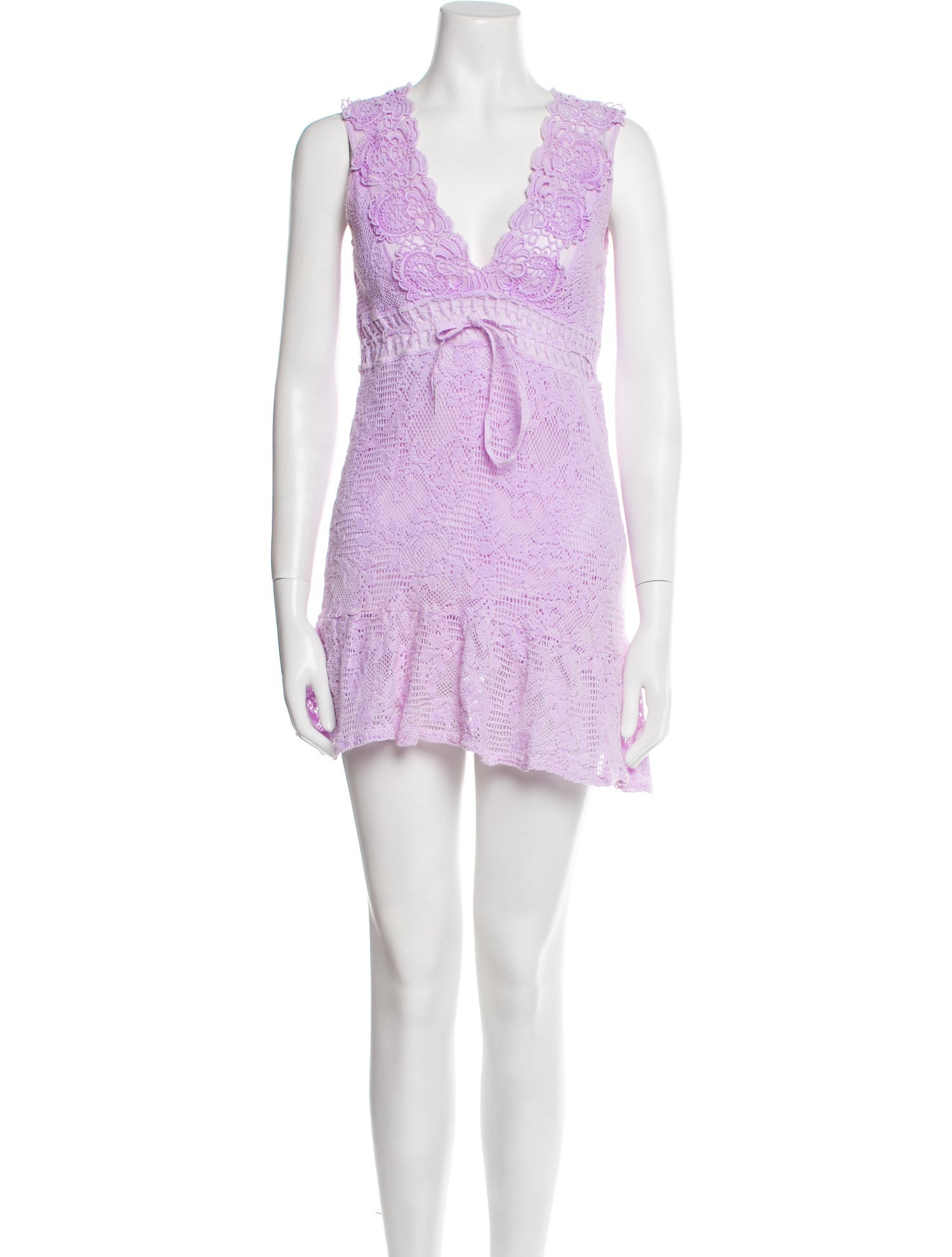 Temptation Positano Lace Pattern Mini Dress