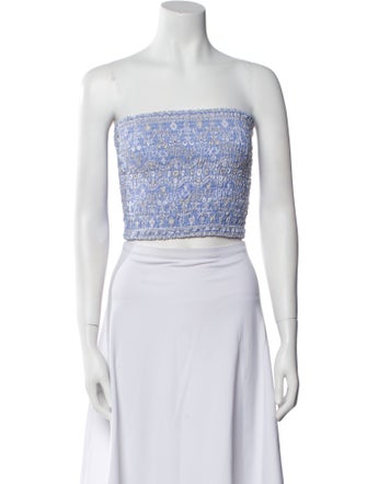 Temptation Positano Linen Printed Crop Top