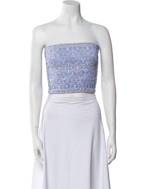 Temptation Positano Linen Printed Crop Top