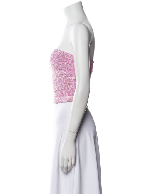 Temptation Positano Linen Patterned Crop Top w/ Tags