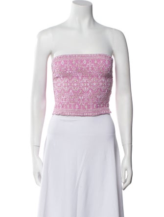 Temptation Positano Linen Printed Crop Top