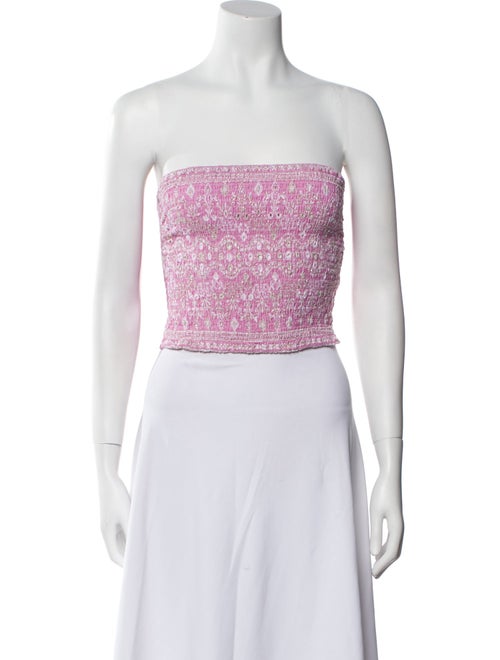 Temptation Positano Linen Printed Crop Top