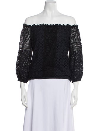 Temptation Positano Lace Pattern Off-The-Shoulder Top w/ Tags