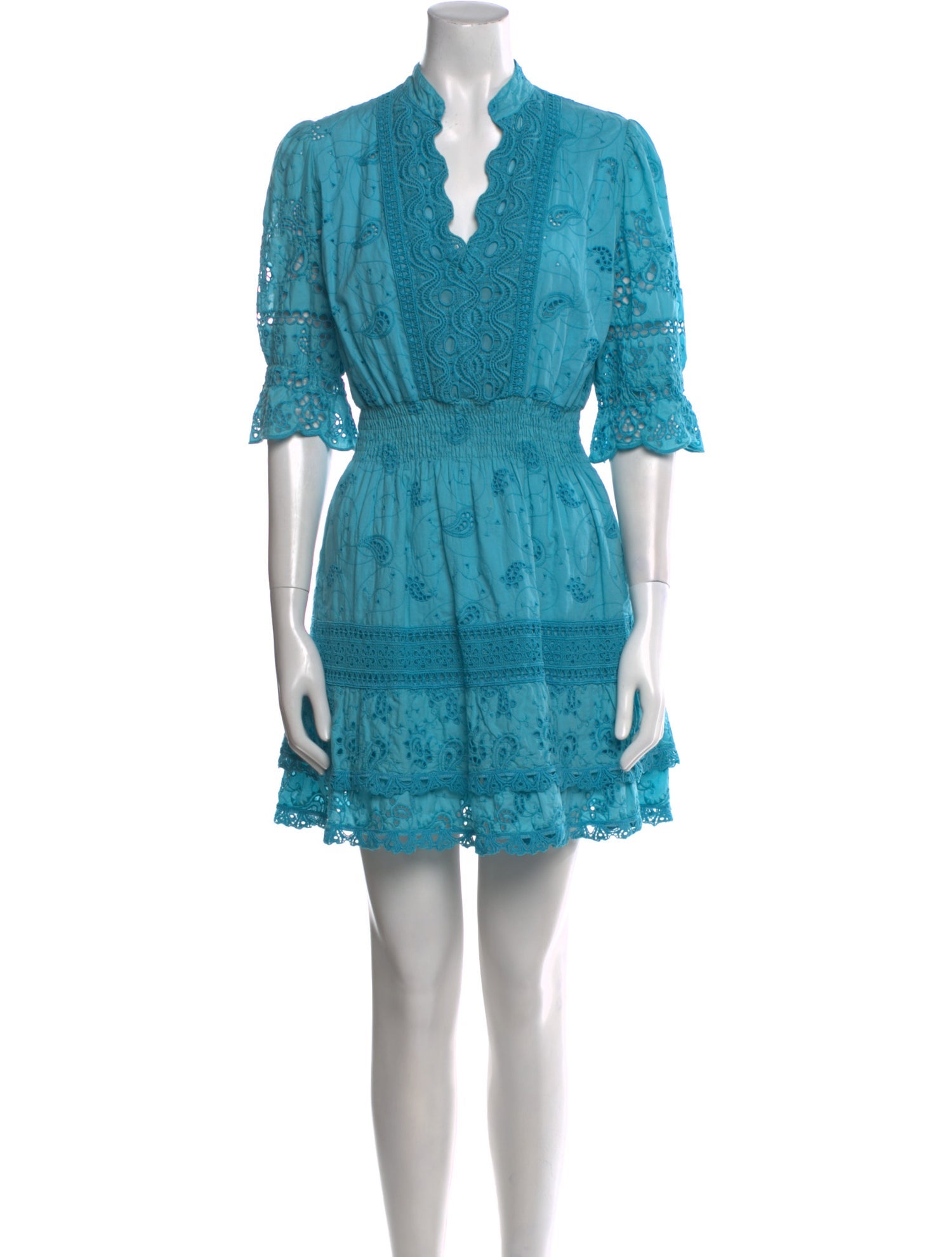 Temptation Positano Lace Pattern Mini Dress
