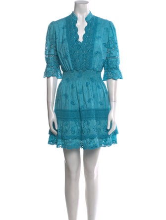 Temptation Positano Lace Pattern Mini Dress