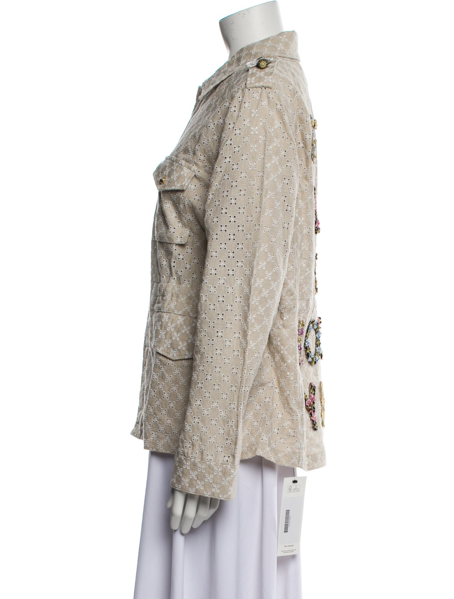 Tu es mon TRÉSOR Linen Lace Pattern Jacket