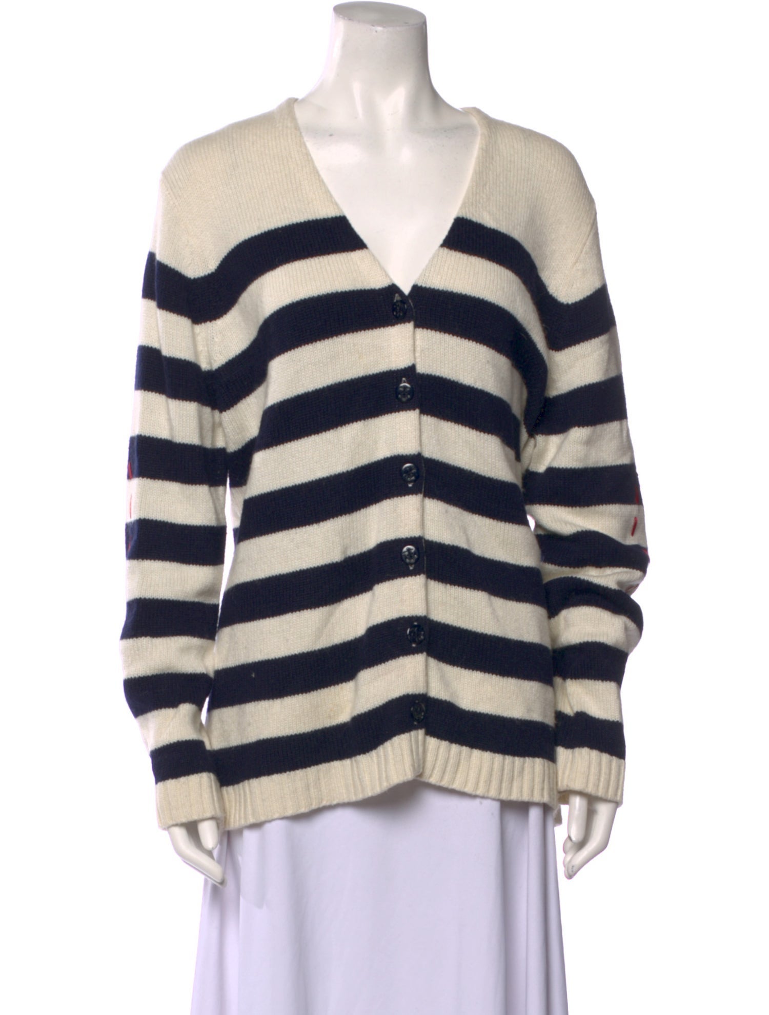 Tu es mon TRÉSOR Striped V-Neck Sweater