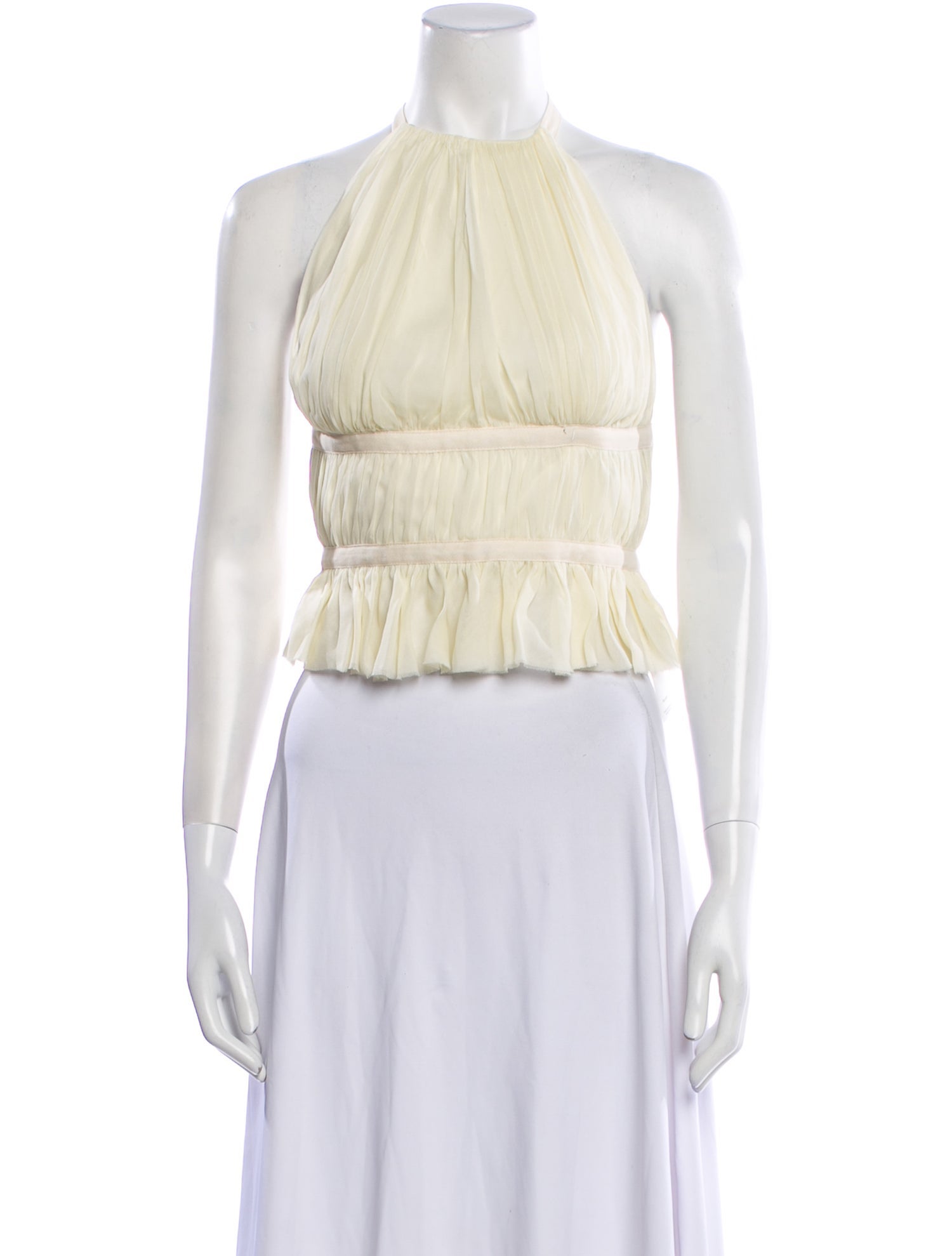 TAE PARK Silk Halterneck Crop Top