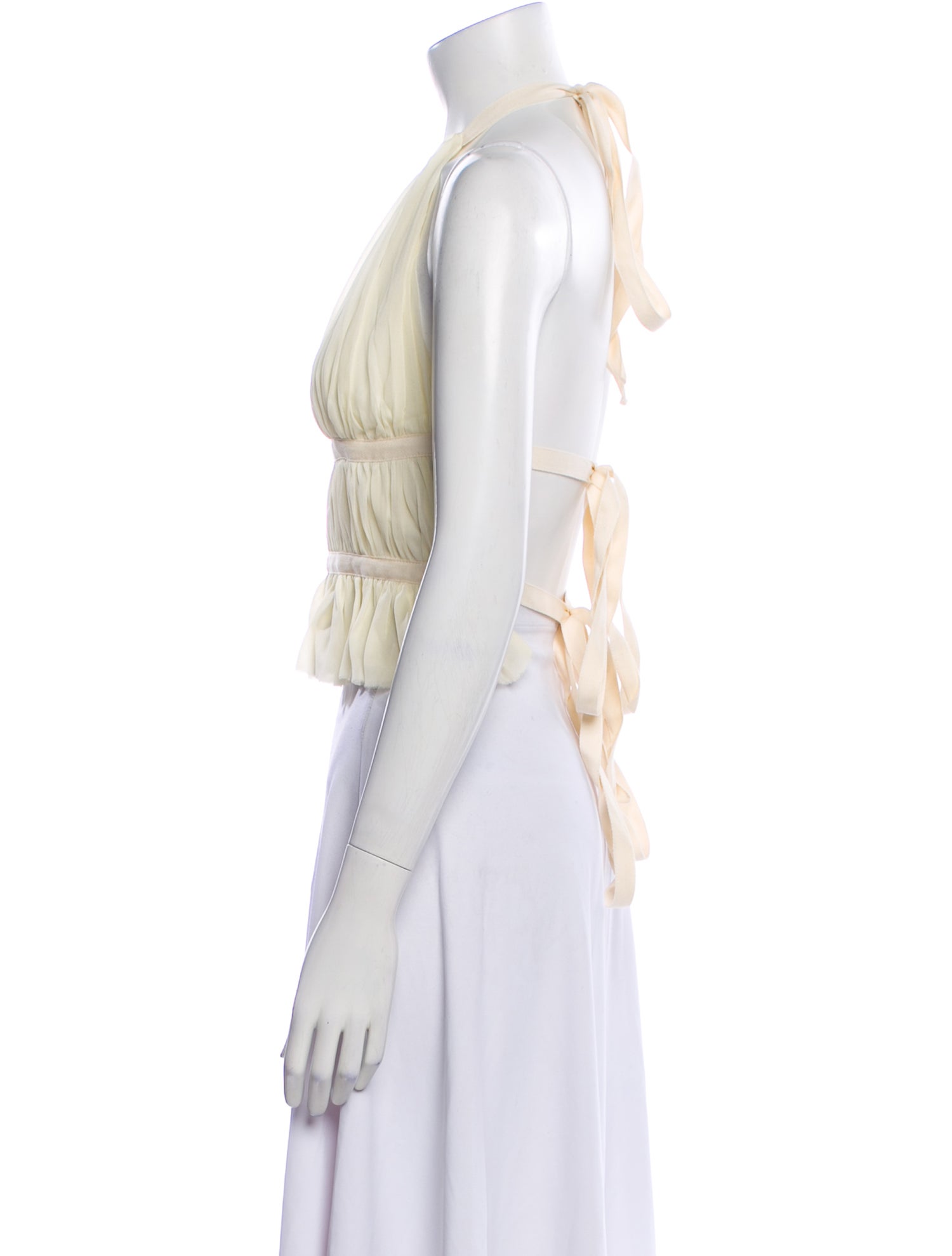 TAE PARK Silk Halterneck Crop Top