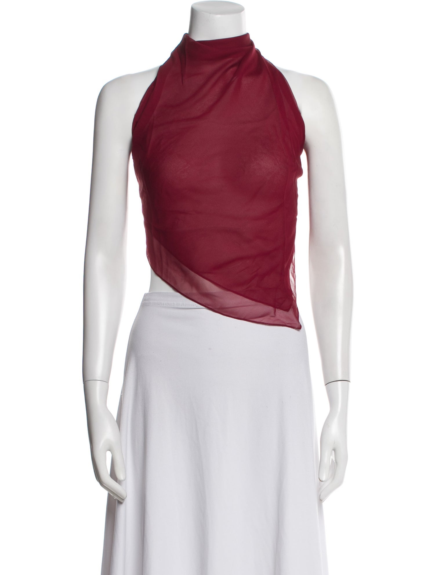 TAE PARK Silk Halterneck Crop Top