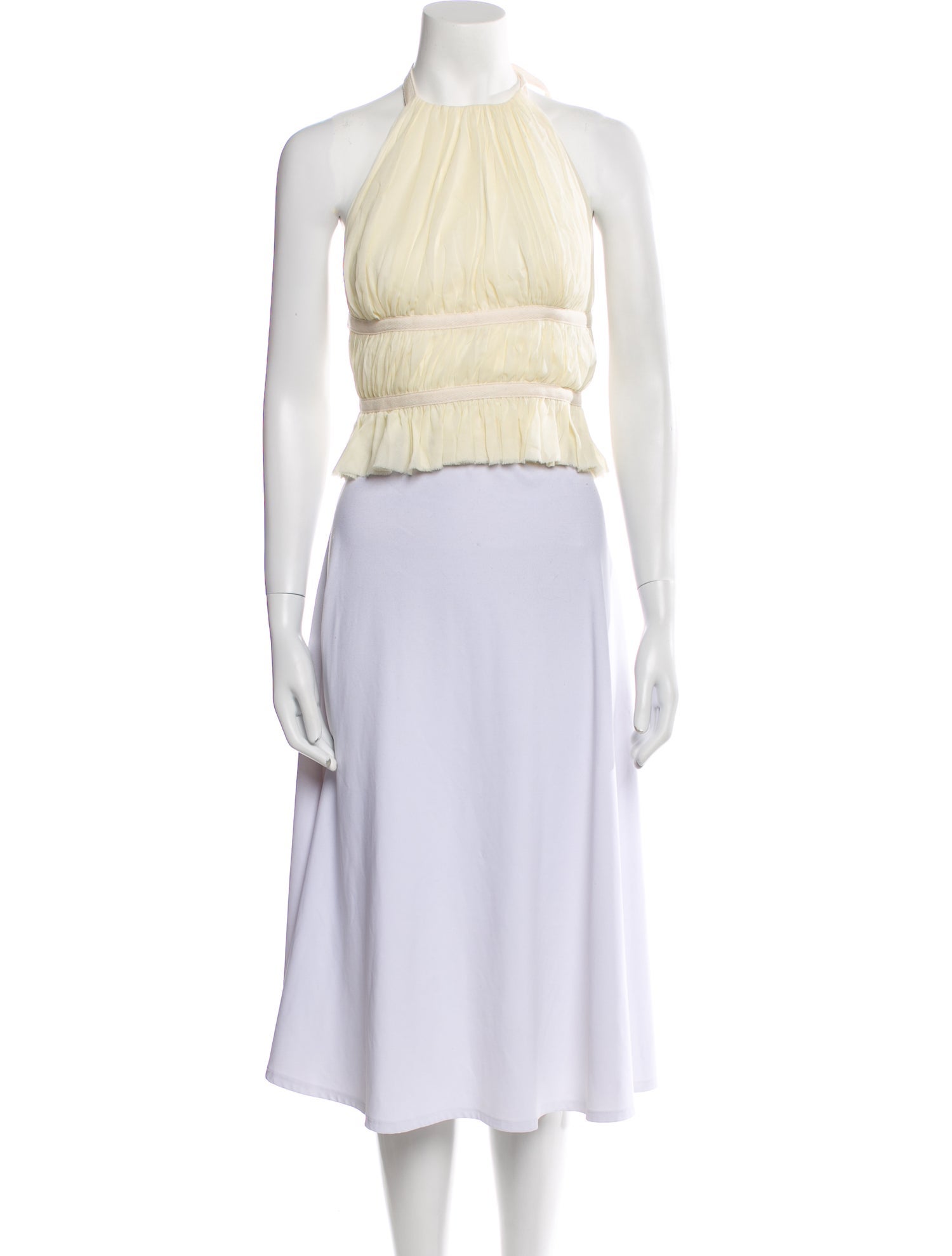 TAE PARK Silk Halterneck Crop Top