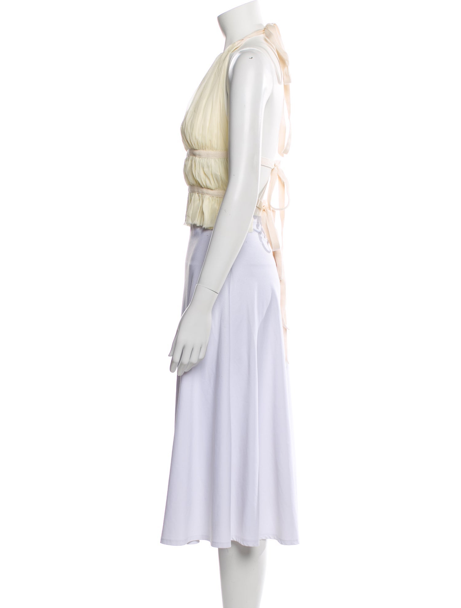 TAE PARK Silk Halterneck Crop Top