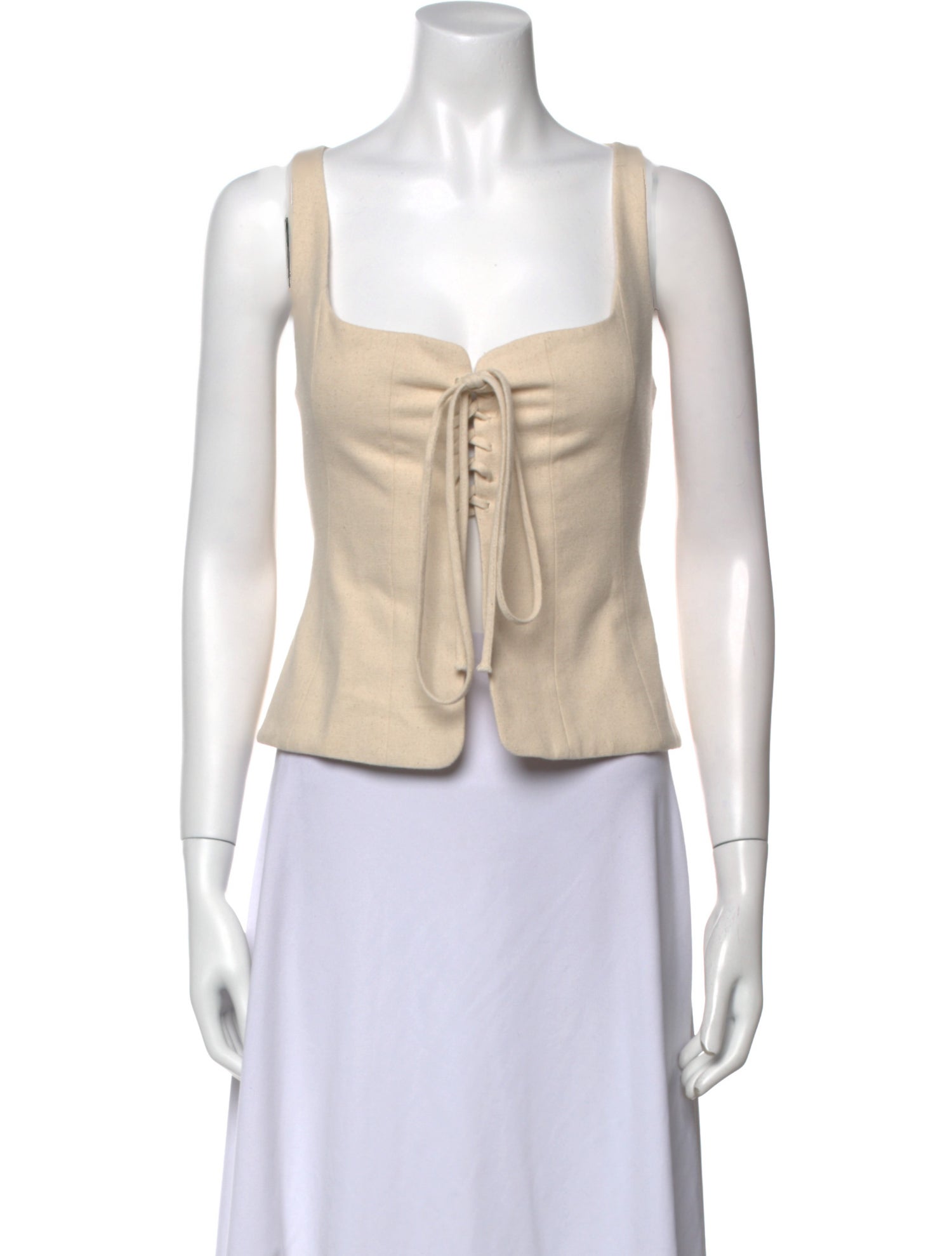 TAE PARK Square Neckline Sleeveless Crop Top