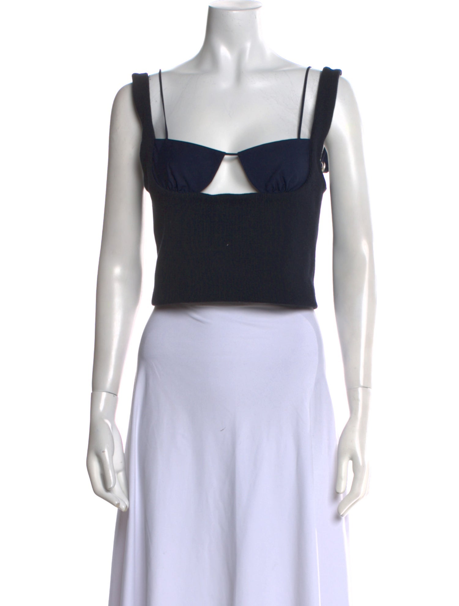 TAE PARK Square Neckline Sleeveless Crop Top