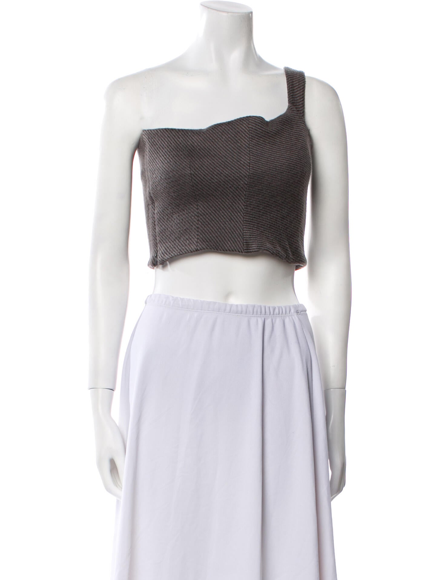 TAE PARK One-Shoulder Sleeveless Crop Top