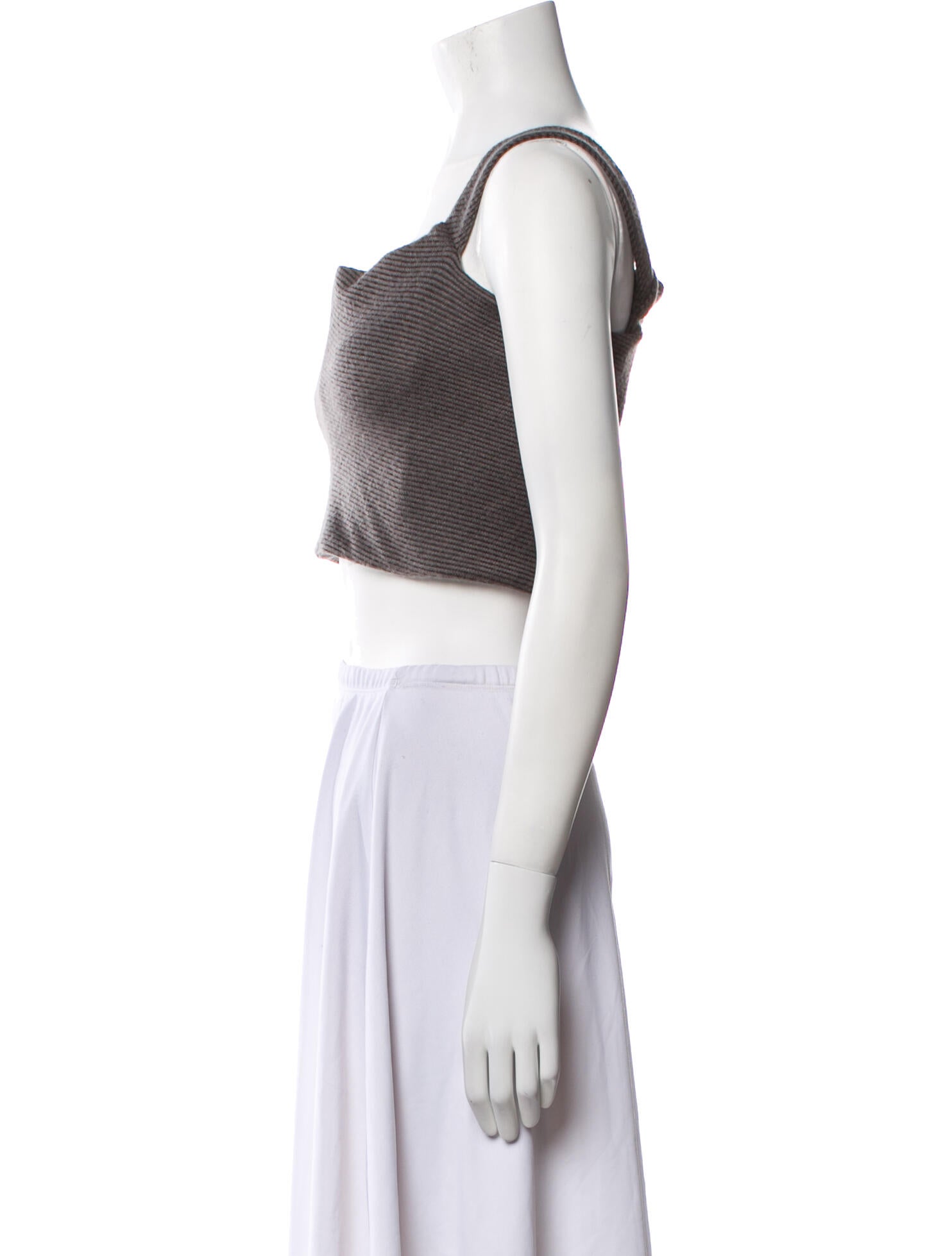 TAE PARK One-Shoulder Sleeveless Crop Top