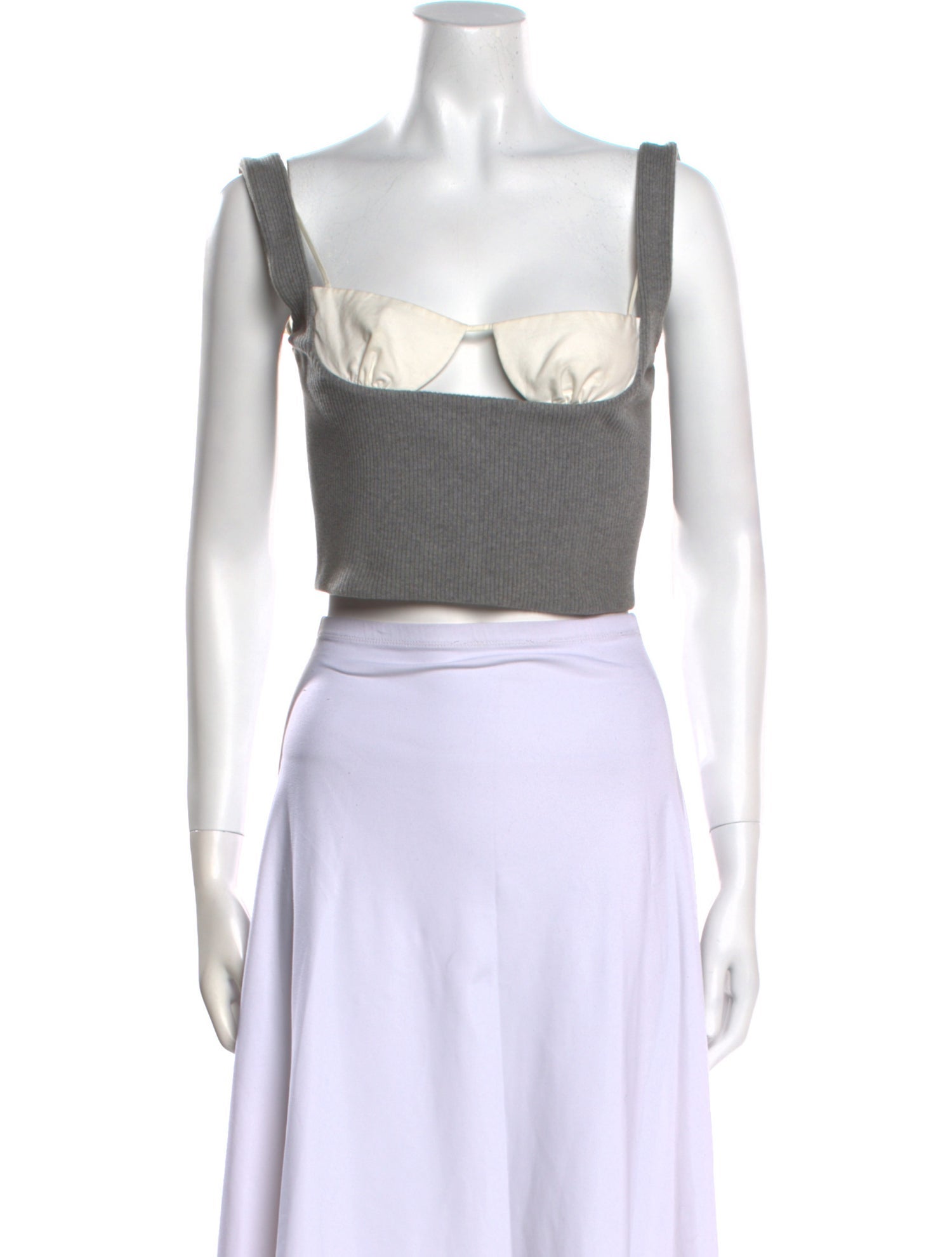 TAE PARK Square Neckline Sleeveless Crop Top