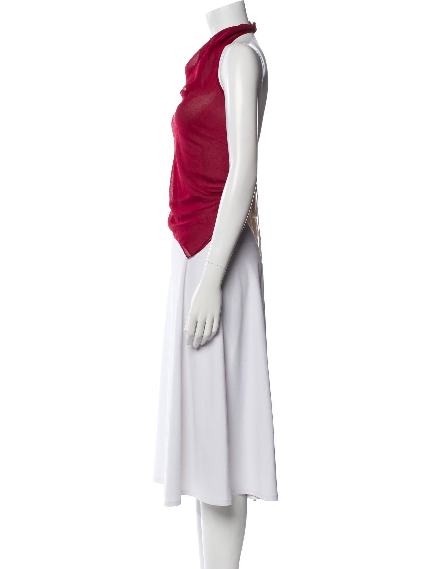 TAE PARK Silk Halterneck Crop Top