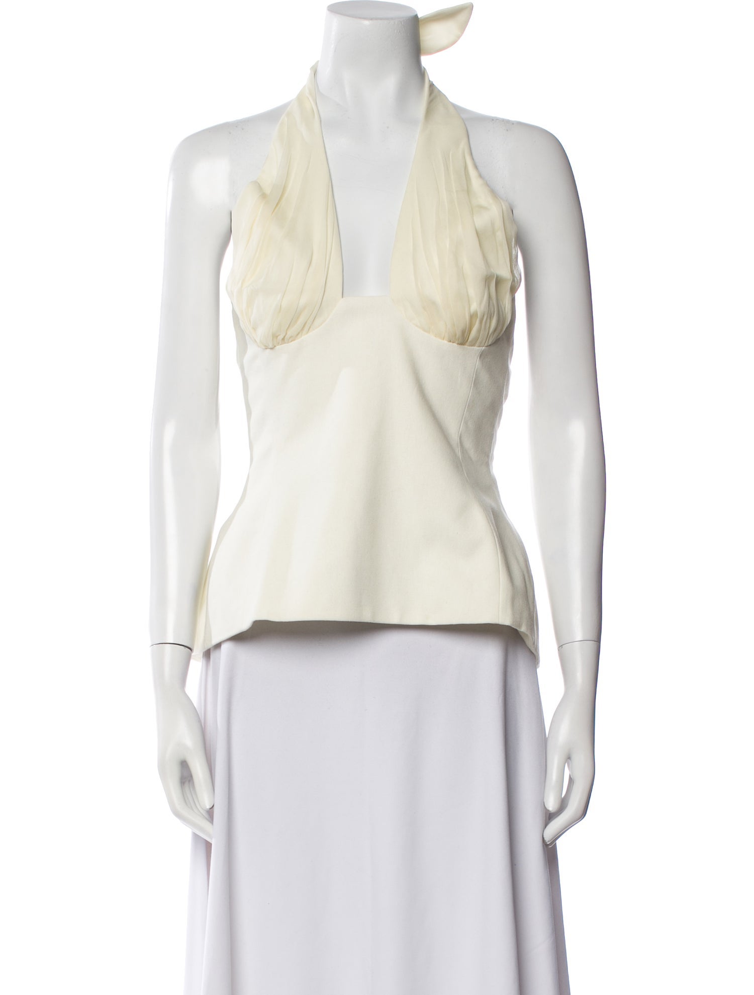 TAE PARK Silk Halterneck Crop Top