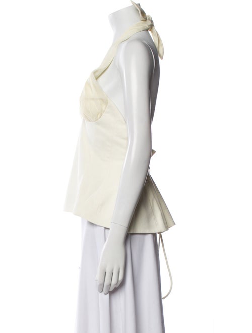 TAE PARK Silk Halterneck Crop Top