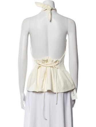 TAE PARK Silk Halterneck Crop Top