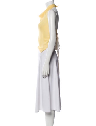 TAE PARK Silk Cowl Neck Crop Top