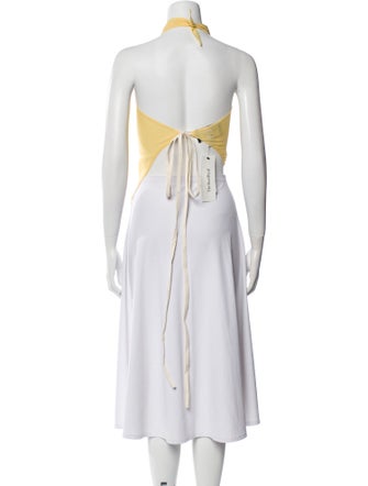 TAE PARK Silk Cowl Neck Crop Top