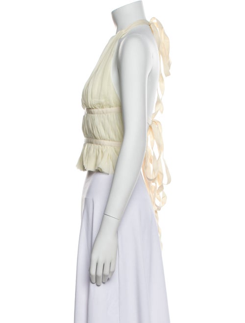 TAE PARK Silk Halterneck Crop Top