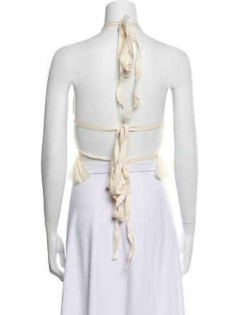 TAE PARK Silk Halterneck Crop Top