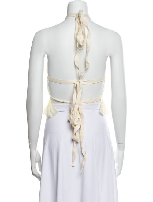 TAE PARK Silk Halterneck Crop Top