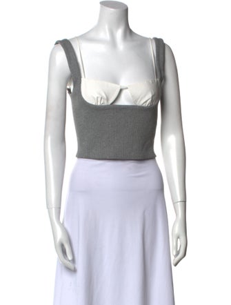 TAE PARK Square Neckline Sleeveless Crop Top