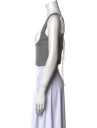 TAE PARK Square Neckline Sleeveless Crop Top