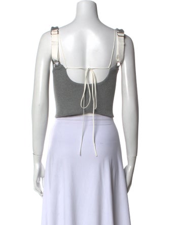 TAE PARK Square Neckline Sleeveless Crop Top