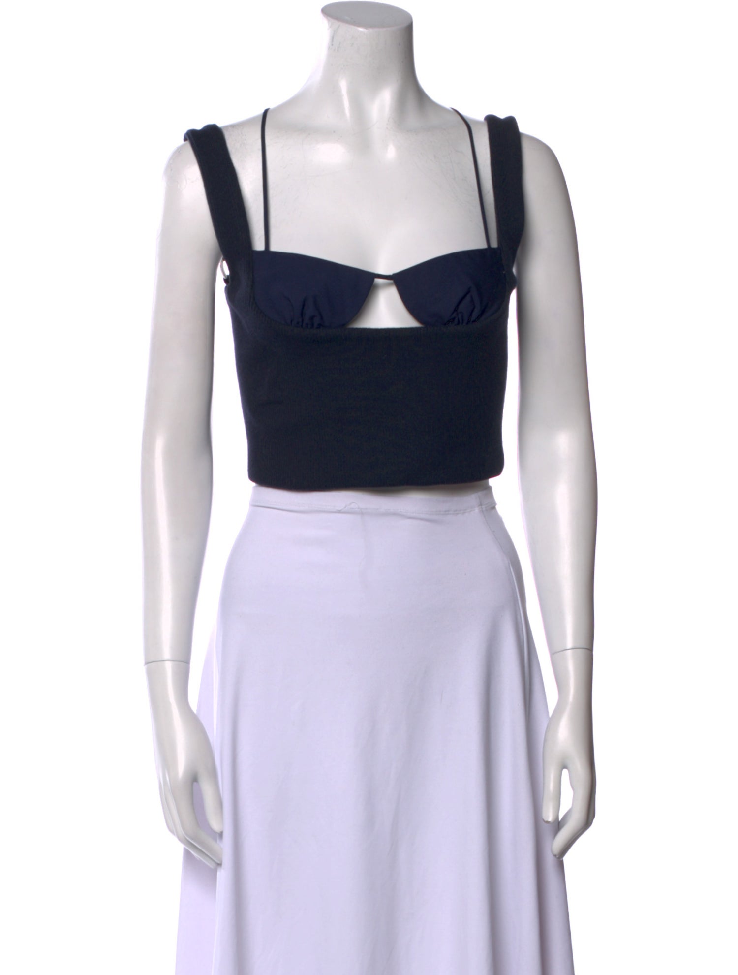TAE PARK Square Neckline Sleeveless Crop Top