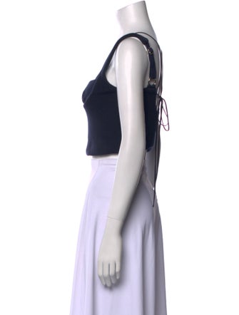 TAE PARK Square Neckline Sleeveless Crop Top