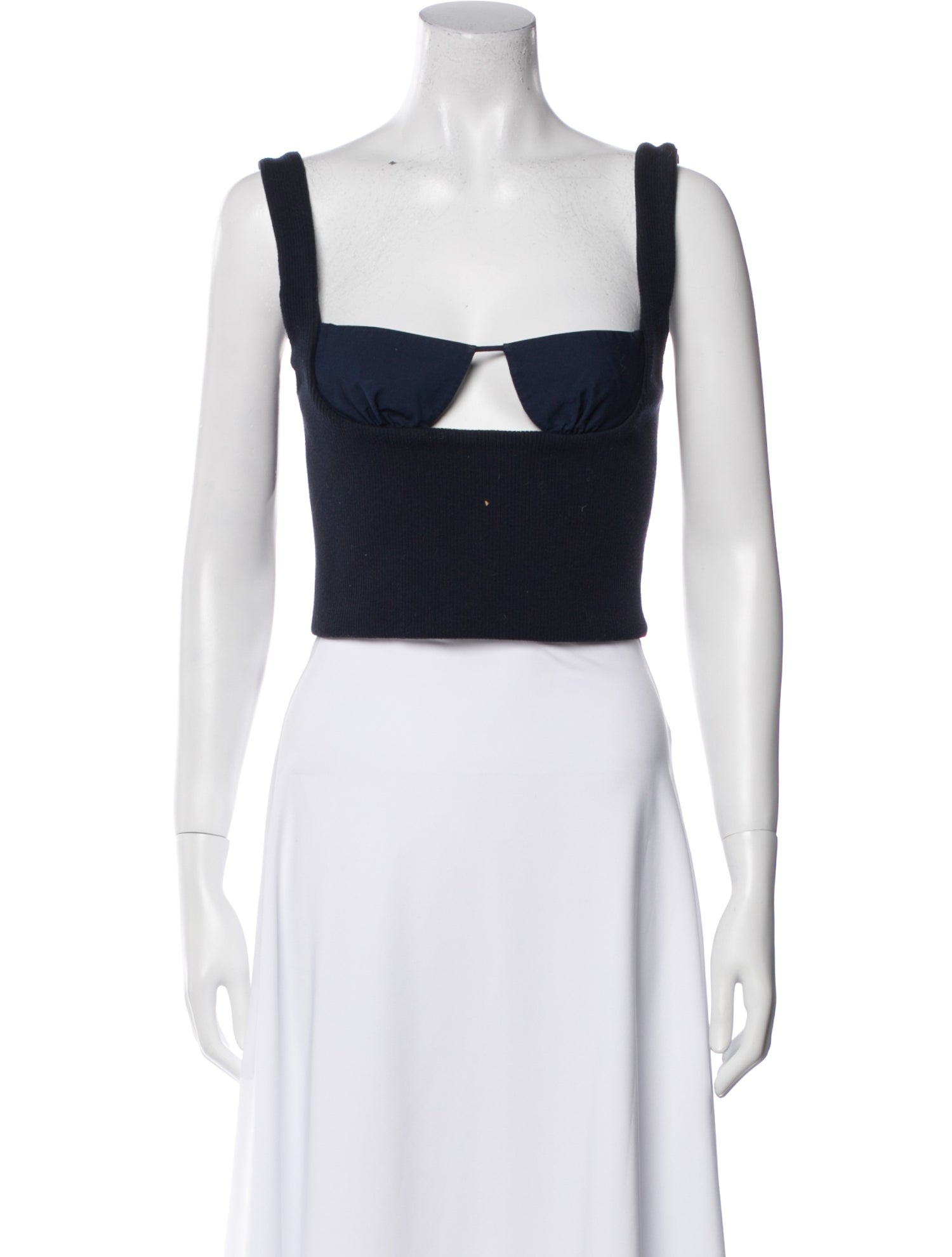 TAE PARK Square Neckline Sleeveless Crop Top