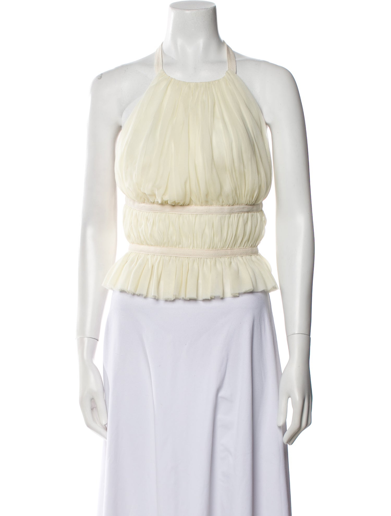 TAE PARK Silk Strapless Crop Top