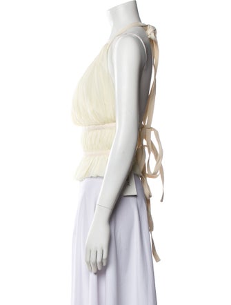 TAE PARK Silk Strapless Crop Top