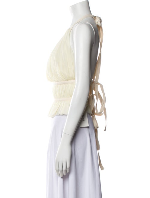 TAE PARK Silk Strapless Crop Top