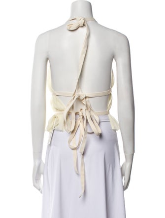 TAE PARK Silk Strapless Crop Top