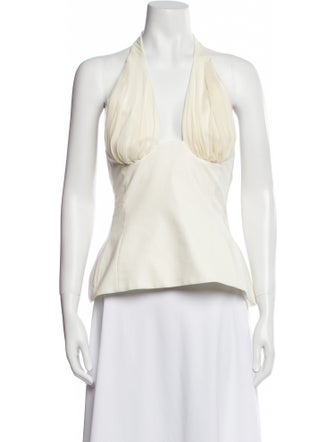 TAE PARK Silk Halterneck Top